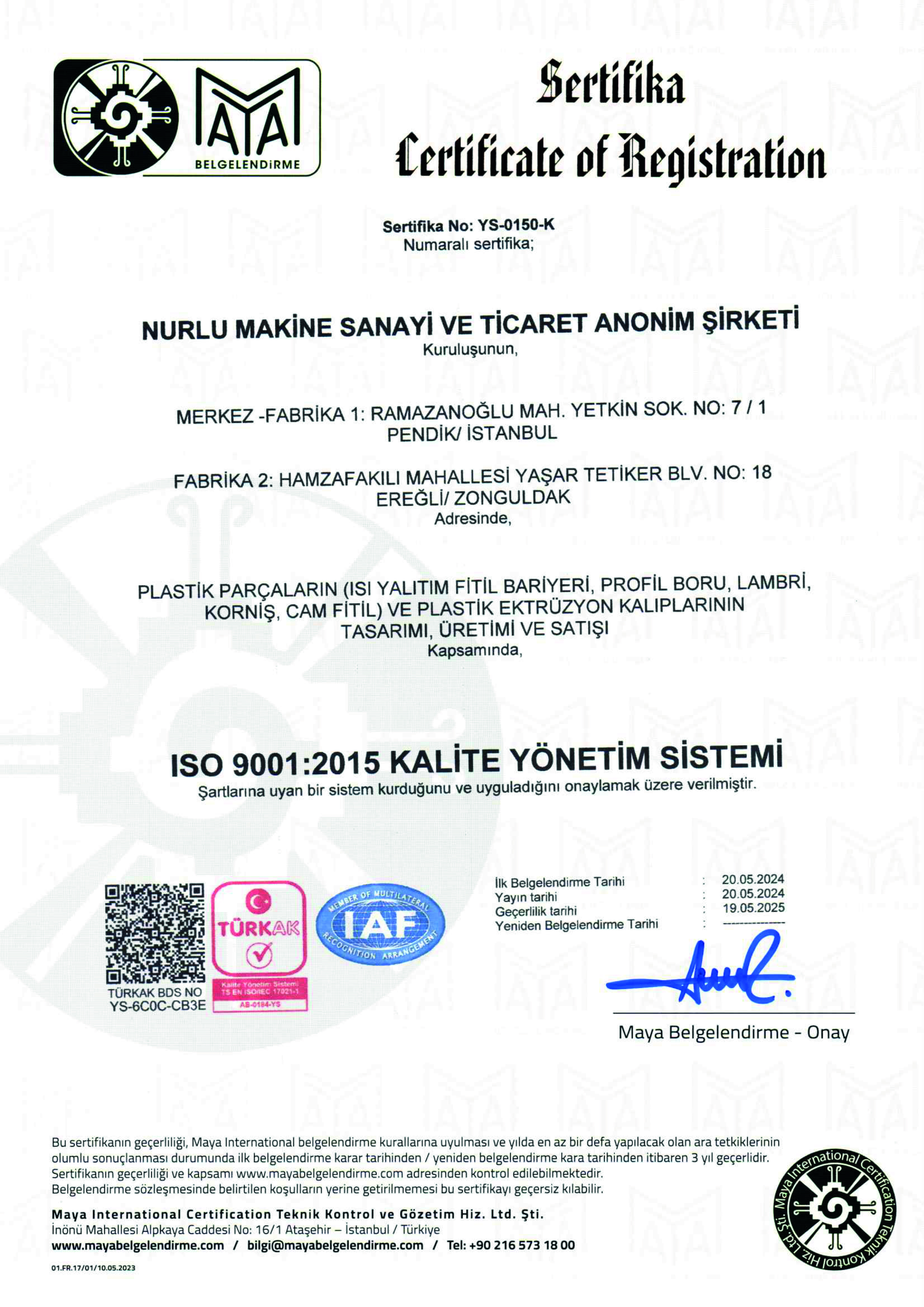 ISO 9001:2015 Certificate